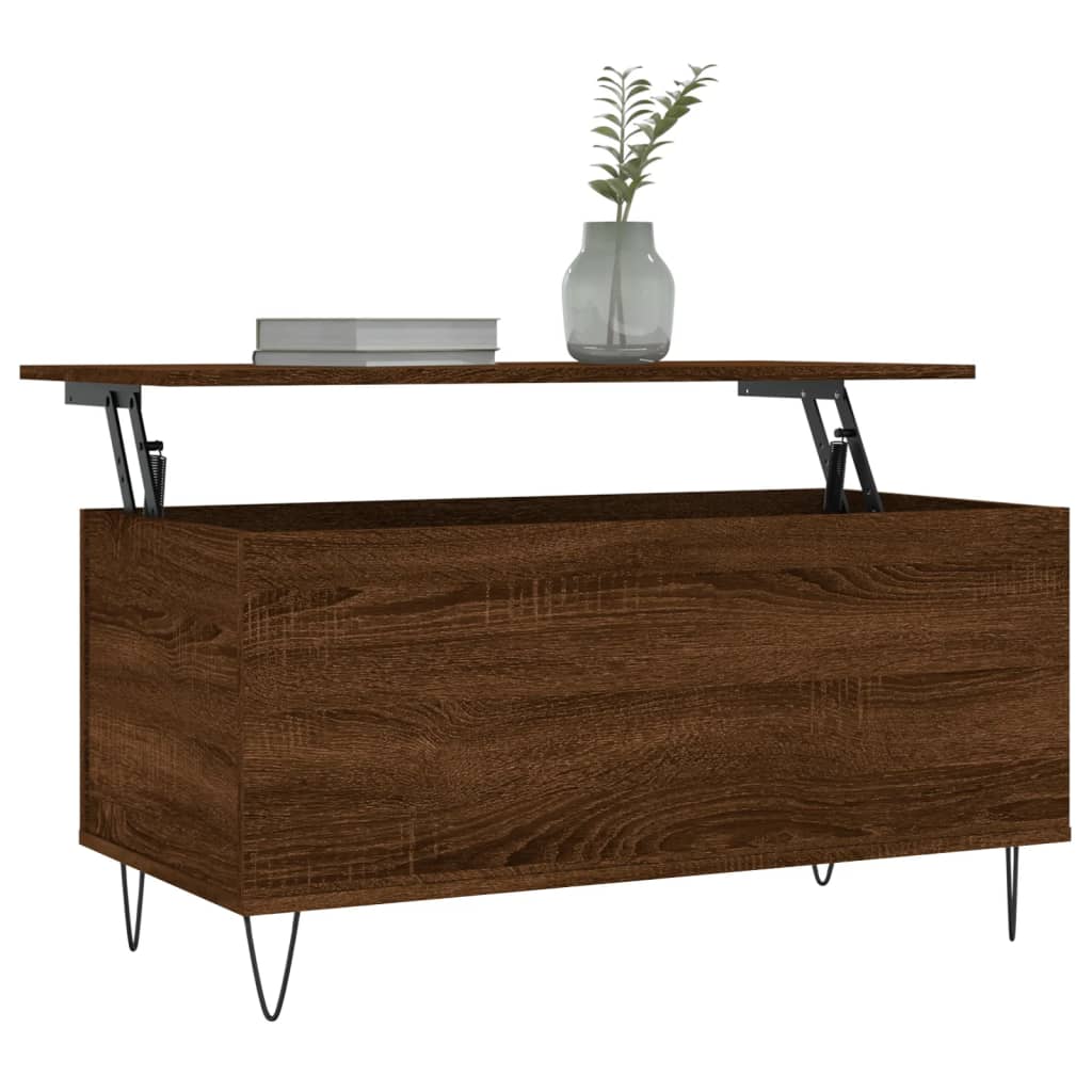 Table basse Chêne marron 90x44,5x45 cm Bois d’ingénierie - Tables basses