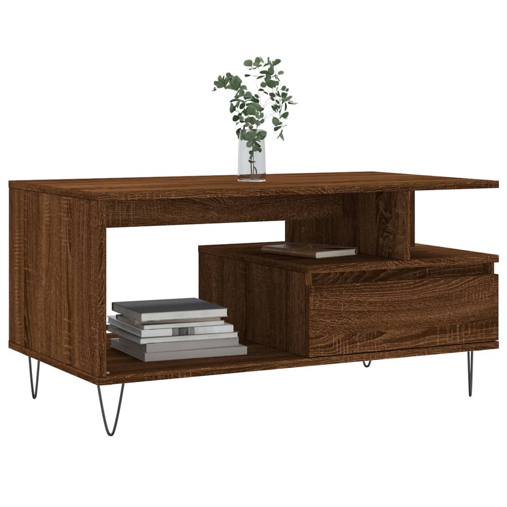 Table basse Chêne marron 90x49x45 cm Bois d’ingénierie - Tables basses