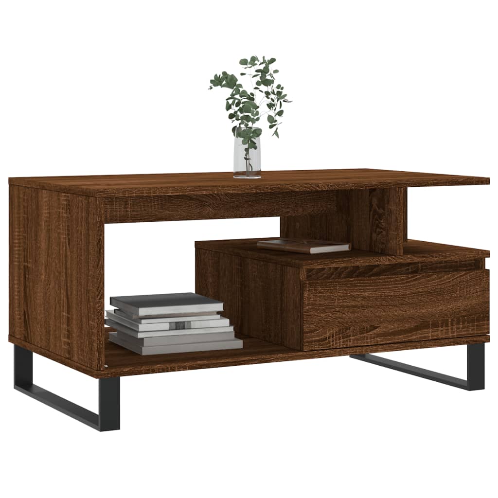 Table basse Chêne marron 90x49x45 cm Bois d’ingénierie - Tables basses