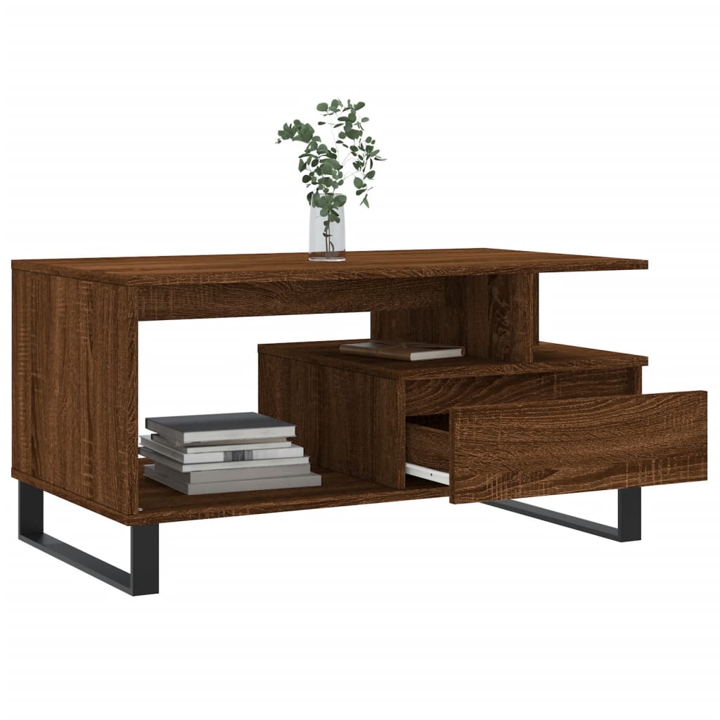 Table basse Chêne marron 90x49x45 cm Bois d’ingénierie - Tables basses