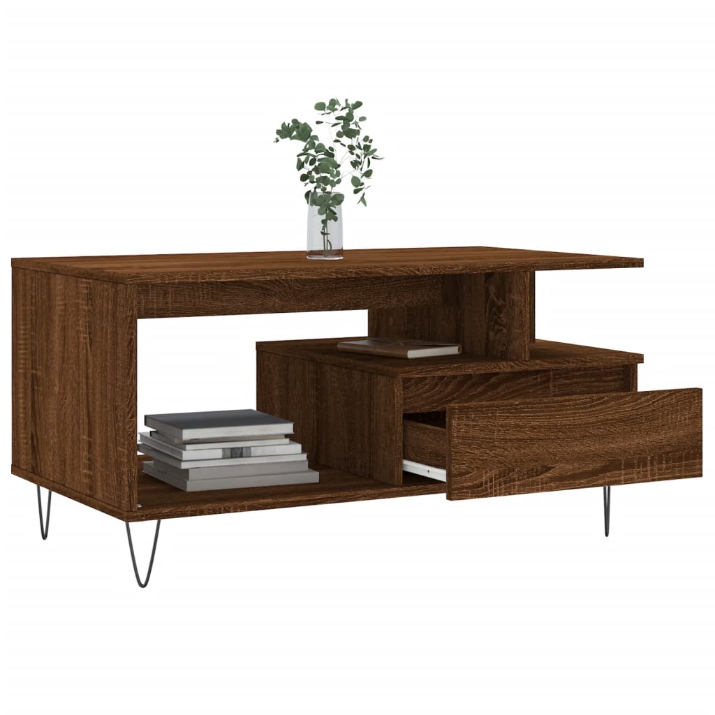 Table basse Chêne marron 90x49x45 cm Bois d’ingénierie - Tables basses