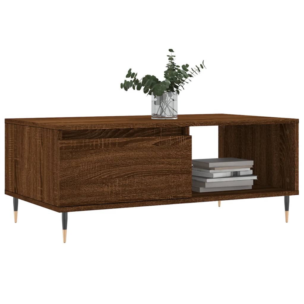 Table basse Chêne marron 90x50x36,5 cm Bois d’ingénierie - Tables basses