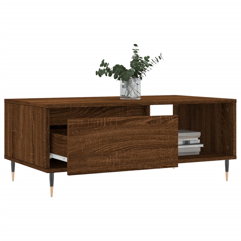 Table basse Chêne marron 90x50x36,5 cm Bois d’ingénierie - Tables basses