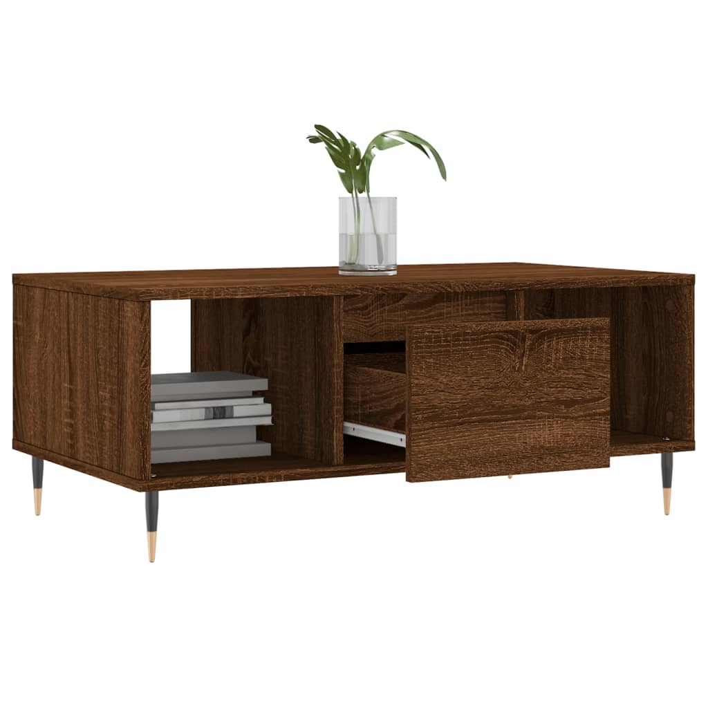 Table basse Chêne marron 90x50x36,5 cm Bois d’ingénierie - Tables basses
