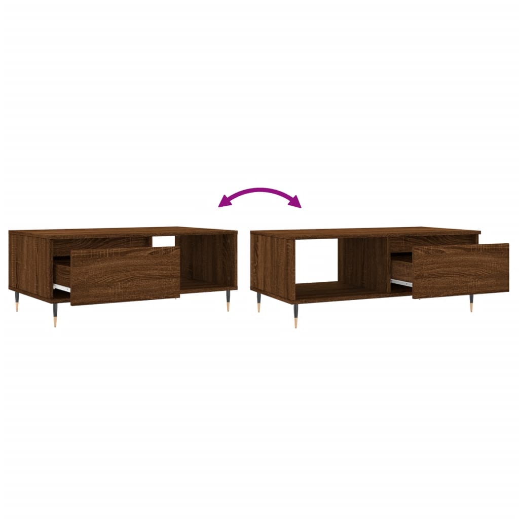 Table basse Chêne marron 90x50x36,5 cm Bois d’ingénierie - Tables basses