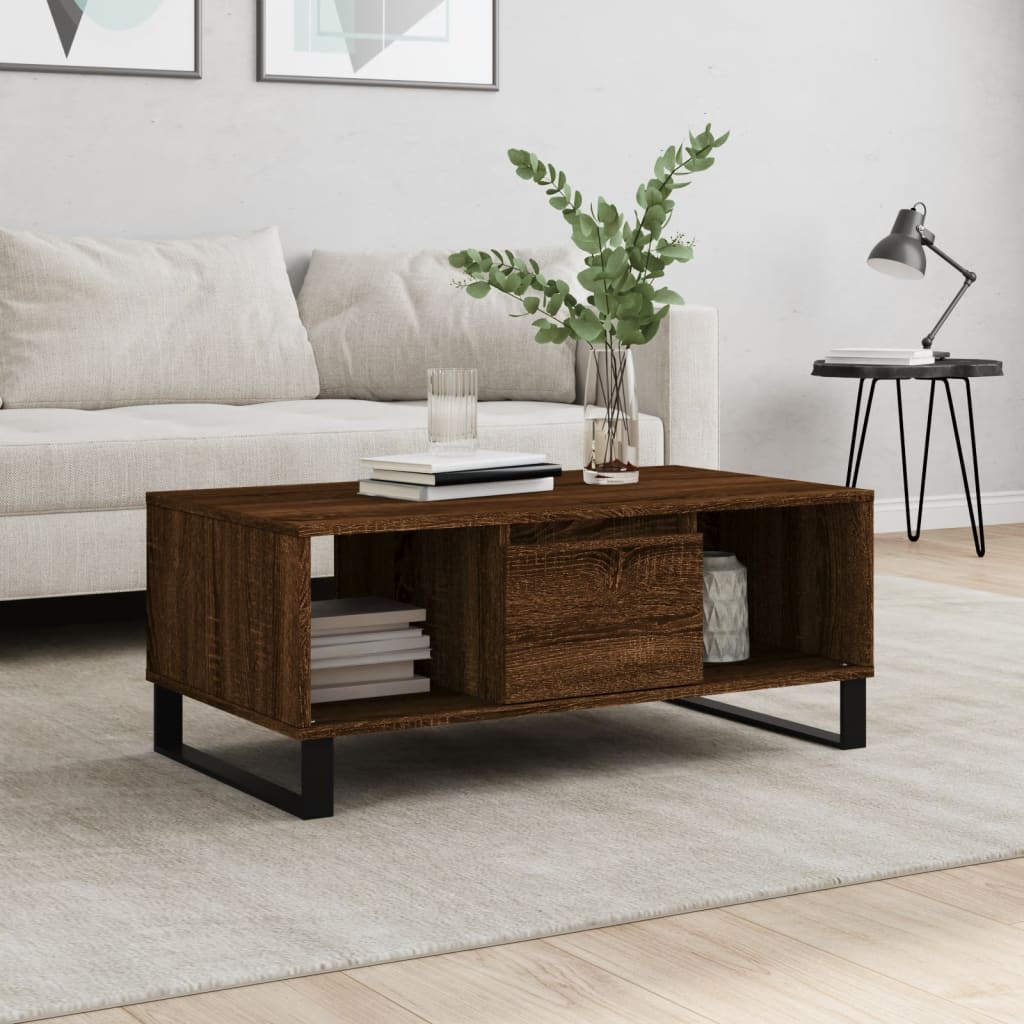 Table basse Chêne marron 90x50x36,5 cm Bois d’ingénierie - Tables basses