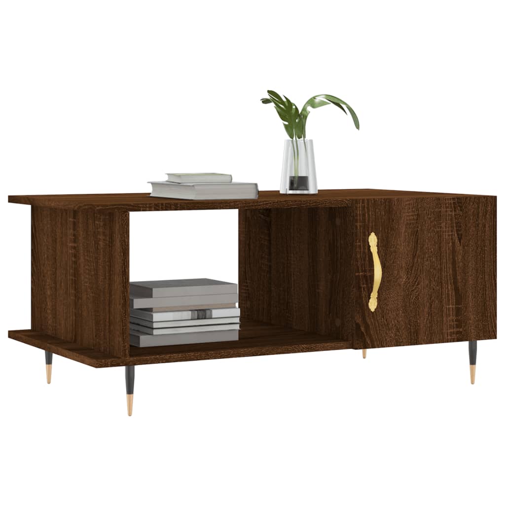 Table basse chêne marron 90x50x40 cm bois d’ingénierie - Tables basses