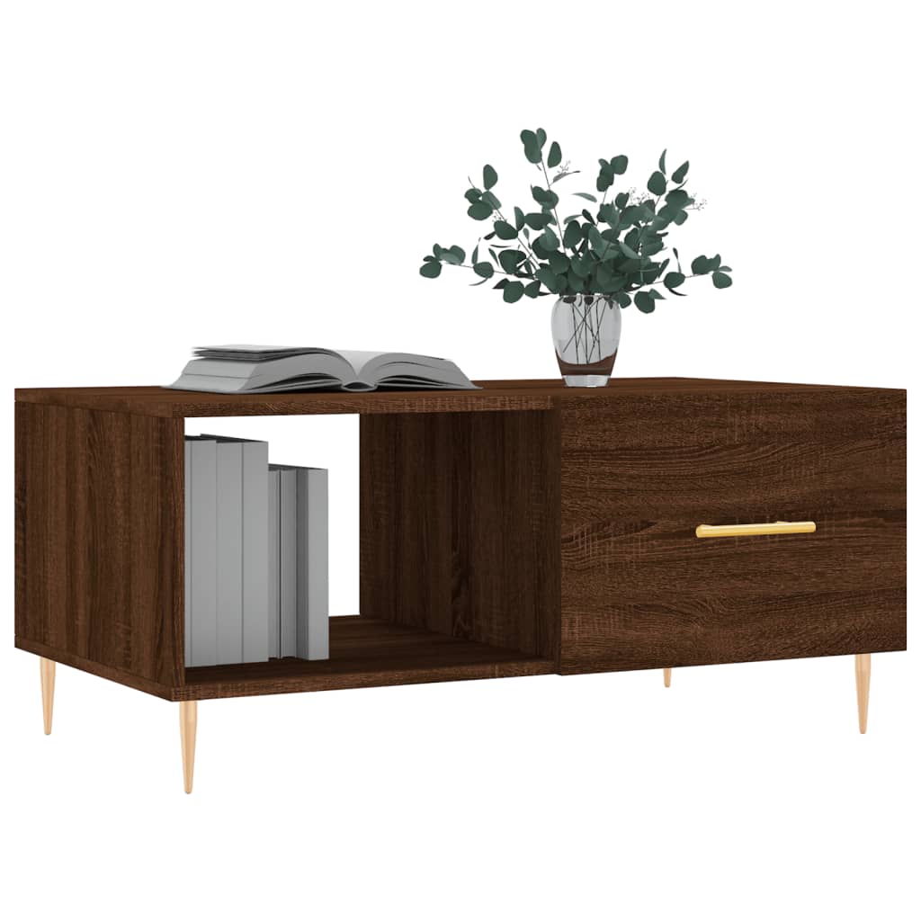 Table basse chêne marron 90x50x40 cm bois d’ingénierie - Tables basses