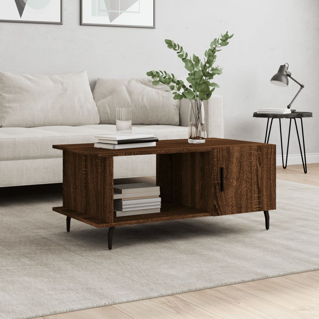 Table basse chêne marron 90x50x40 cm bois d’ingénierie - Tables basses
