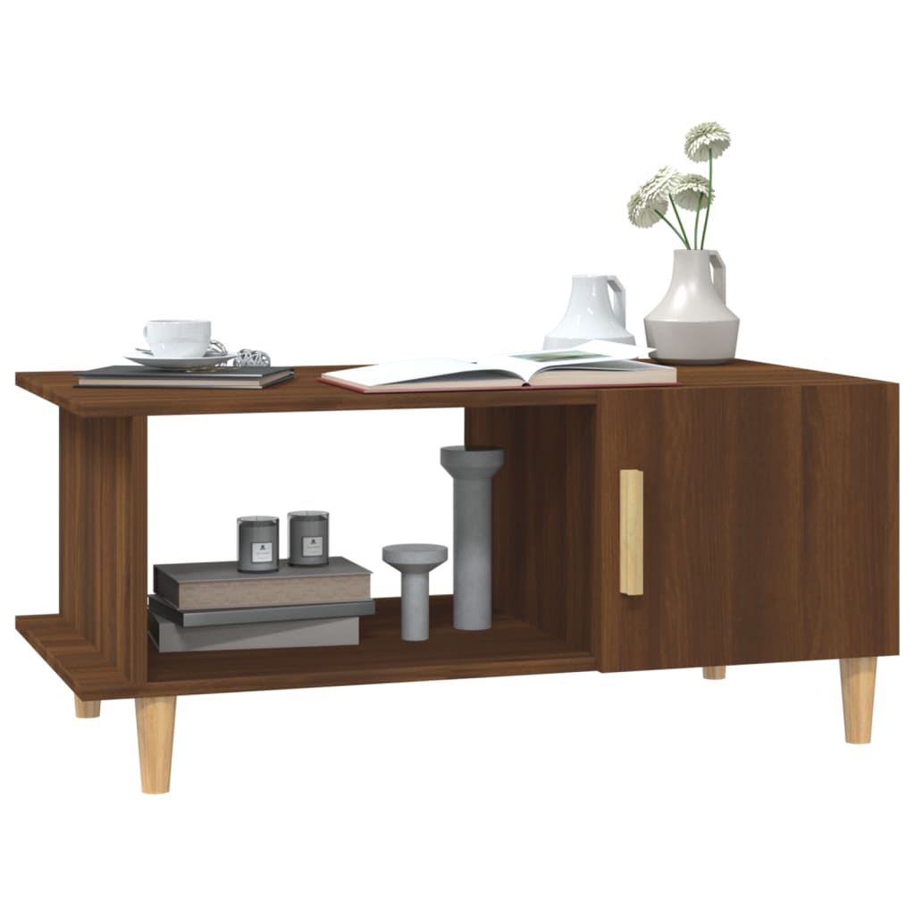 Table basse chêne marron 90x50x40 cm bois d’ingénierie - Tables basses