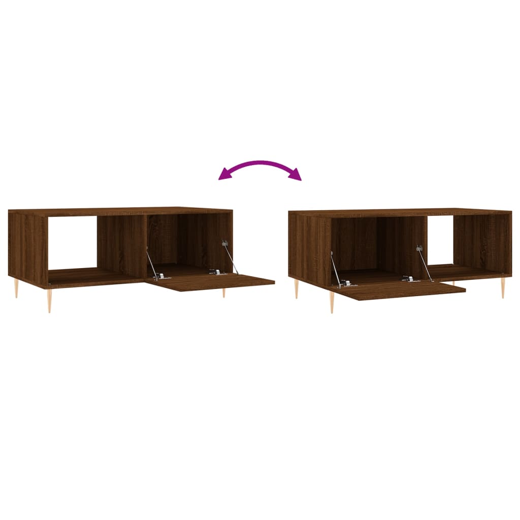 Table basse chêne marron 90x50x40 cm bois d’ingénierie - Tables basses