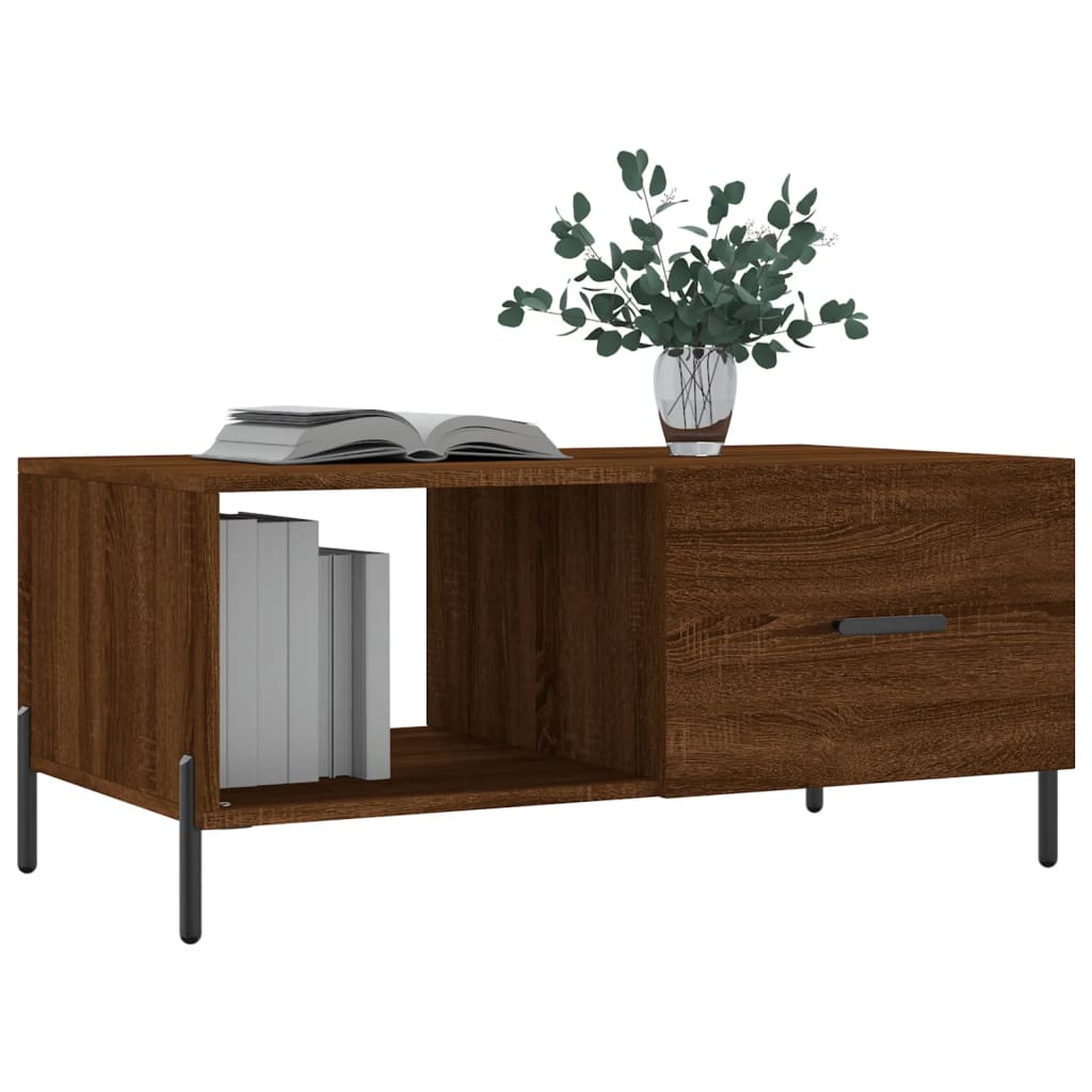 Table basse chêne marron 90x50x40 cm bois d’ingénierie - Tables basses