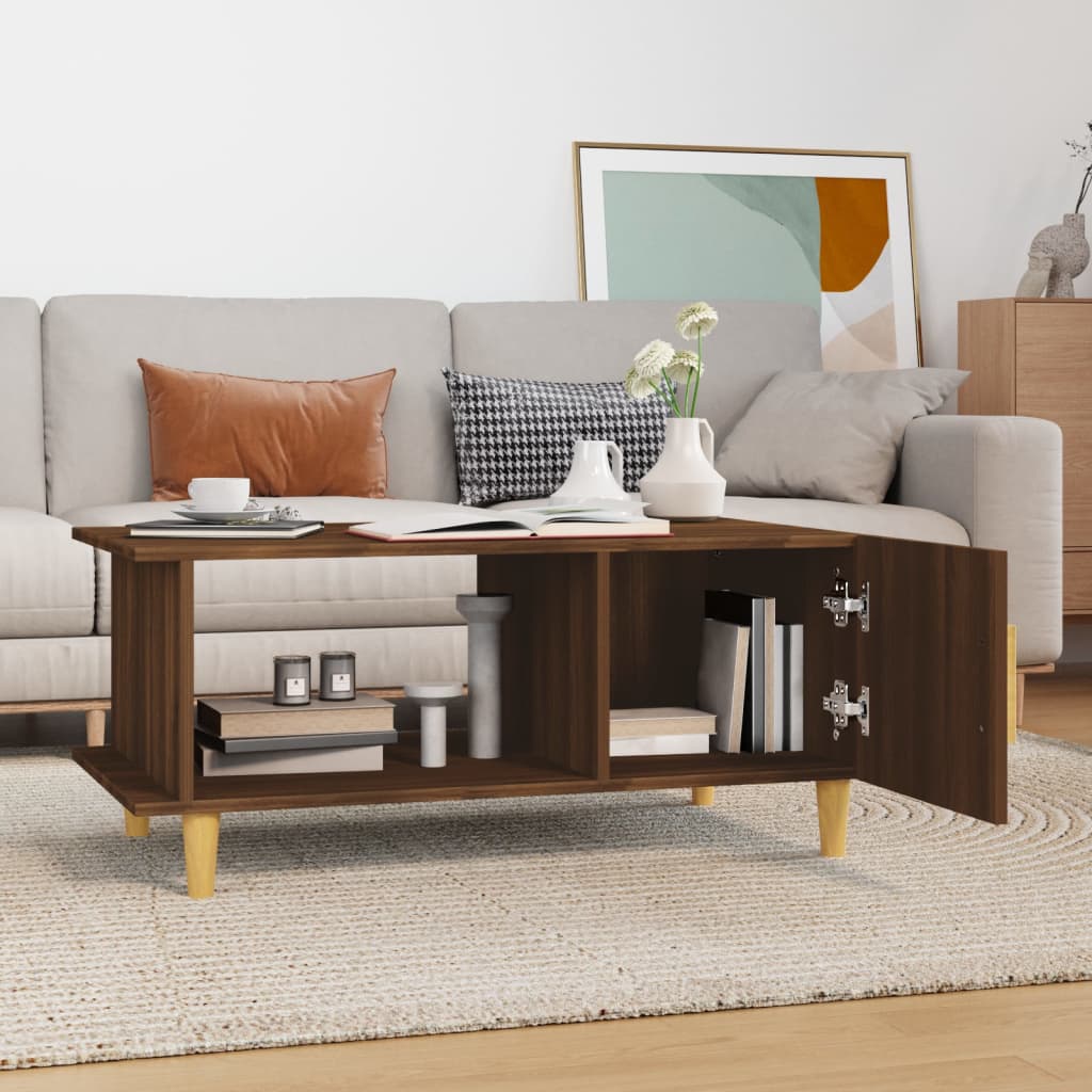 Table basse chêne marron 90x50x40 cm bois d’ingénierie - Tables basses