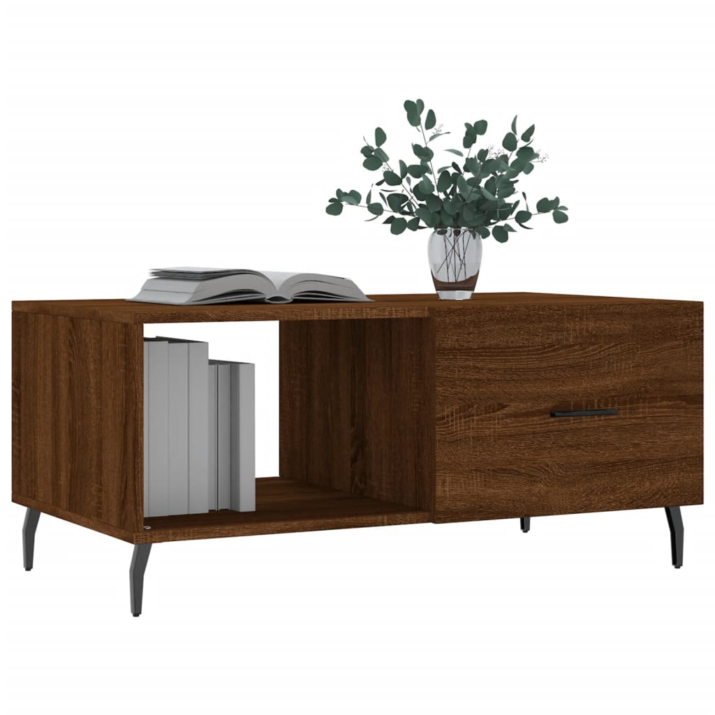 Table basse chêne marron 90x50x40 cm bois d’ingénierie - Tables basses