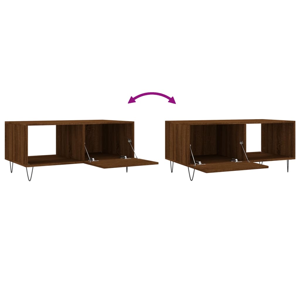 Table basse chêne marron 90x50x40 cm bois d’ingénierie - Tables basses