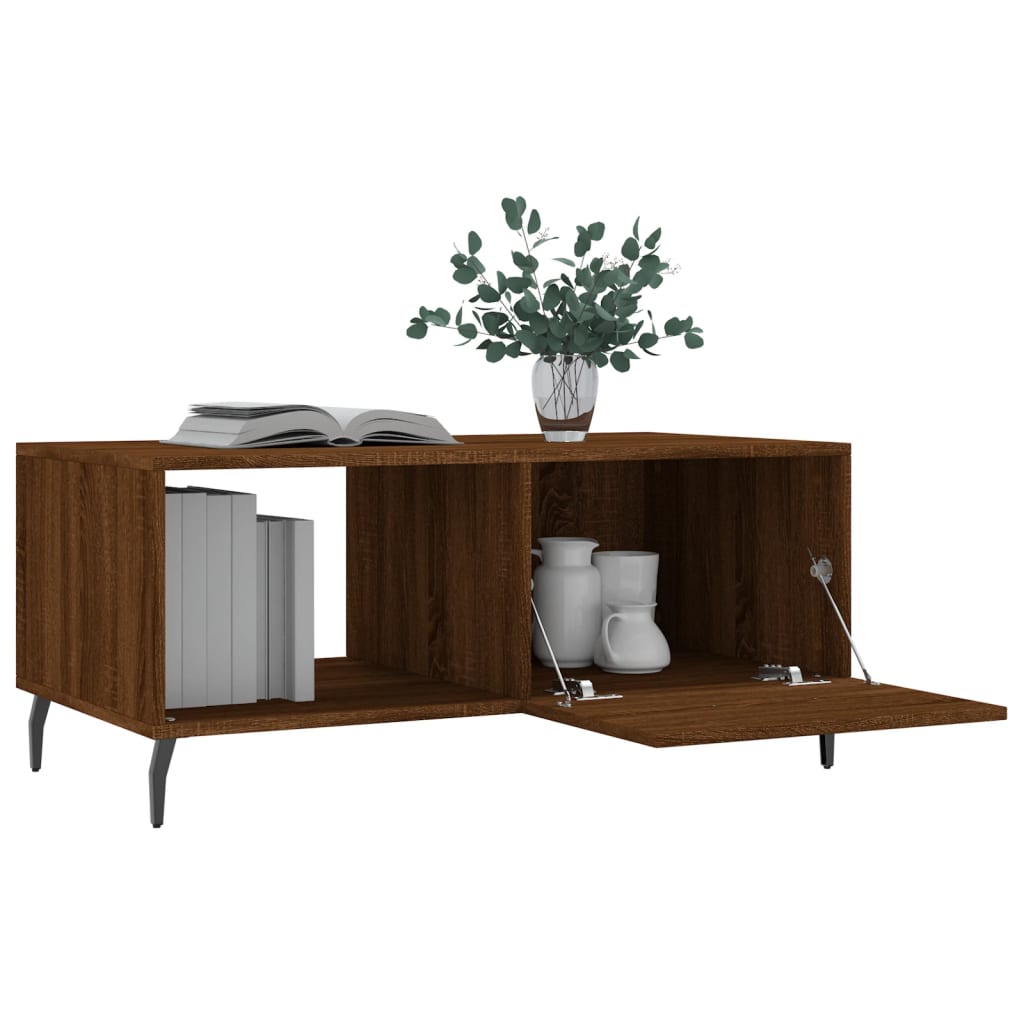 Table basse chêne marron 90x50x40 cm bois d’ingénierie - Tables basses