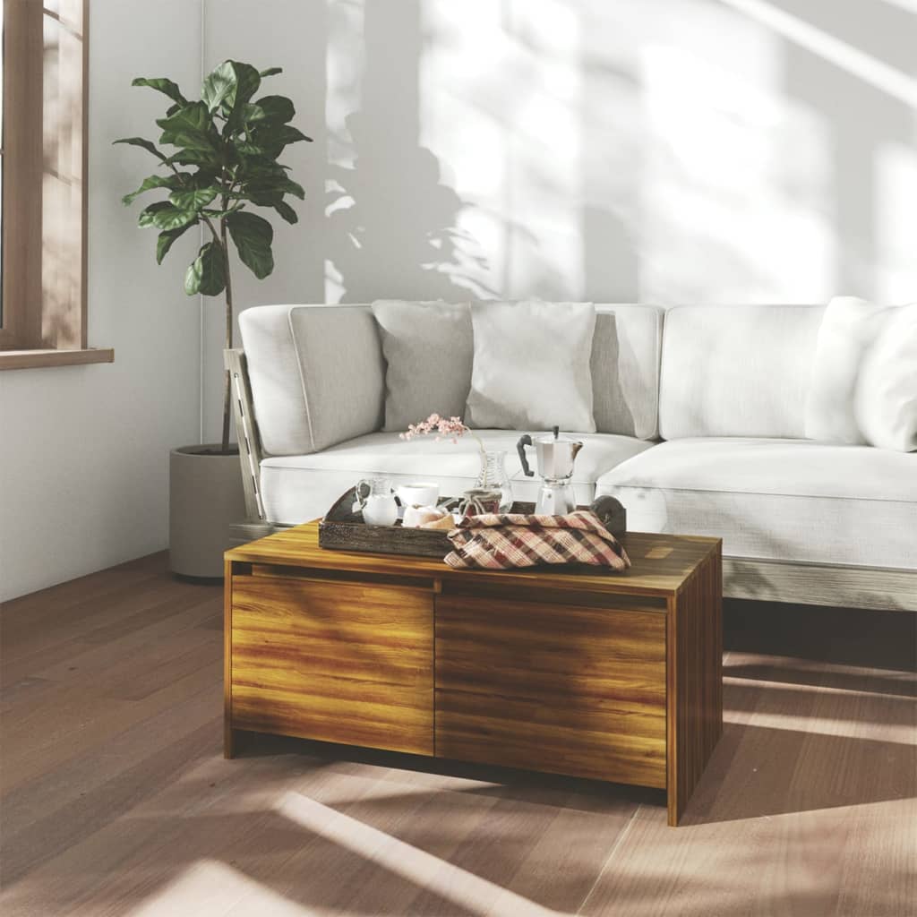 Table basse Chêne marron 90x50x41,5 cm Bois d’ingénierie - Tables basses