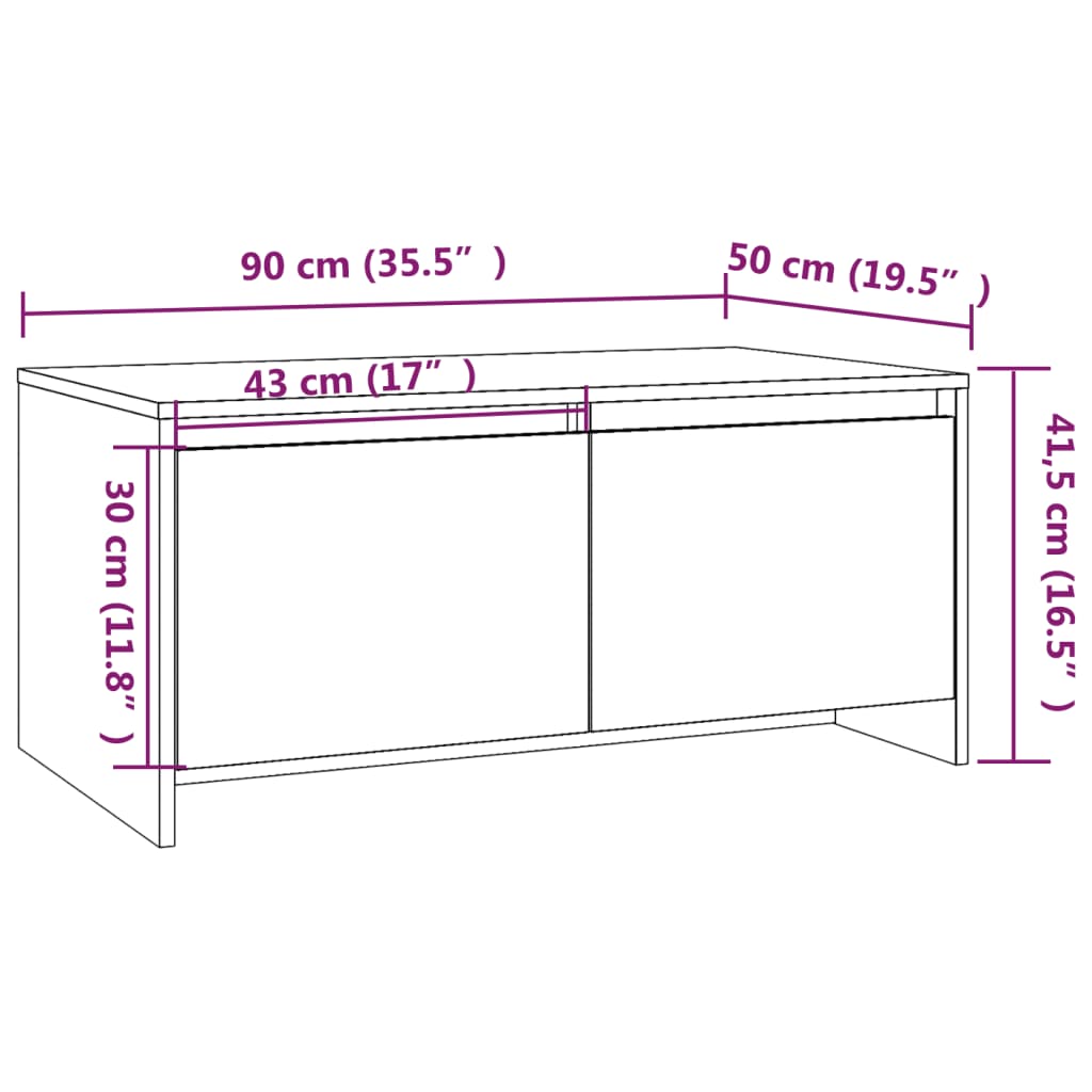 Table basse Chêne marron 90x50x41,5 cm Bois d’ingénierie - Tables basses
