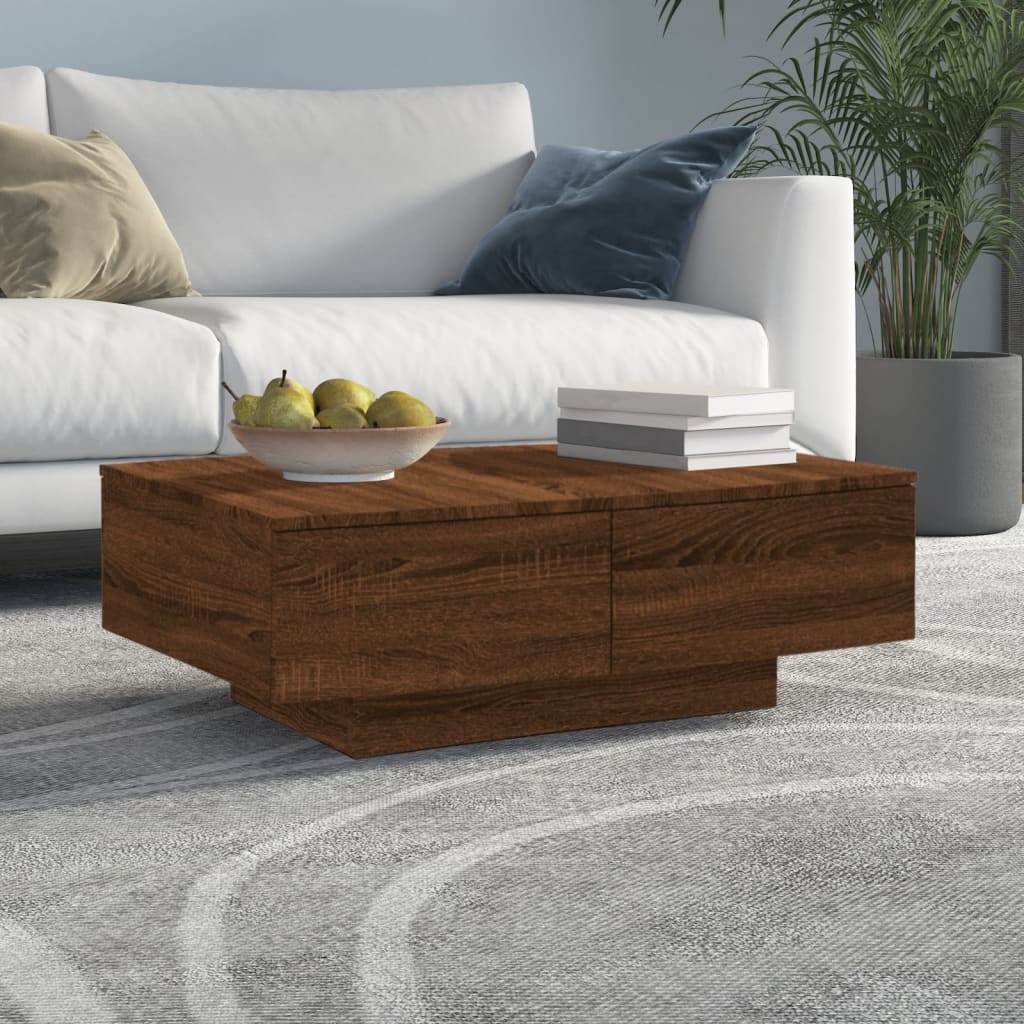 Table basse Chêne marron 90x60x31 cm Bois d’ingénierie - Tables basses