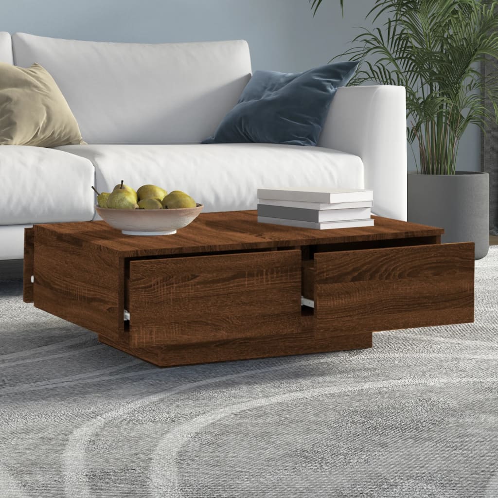Table basse Chêne marron 90x60x31 cm Bois d’ingénierie - Tables basses