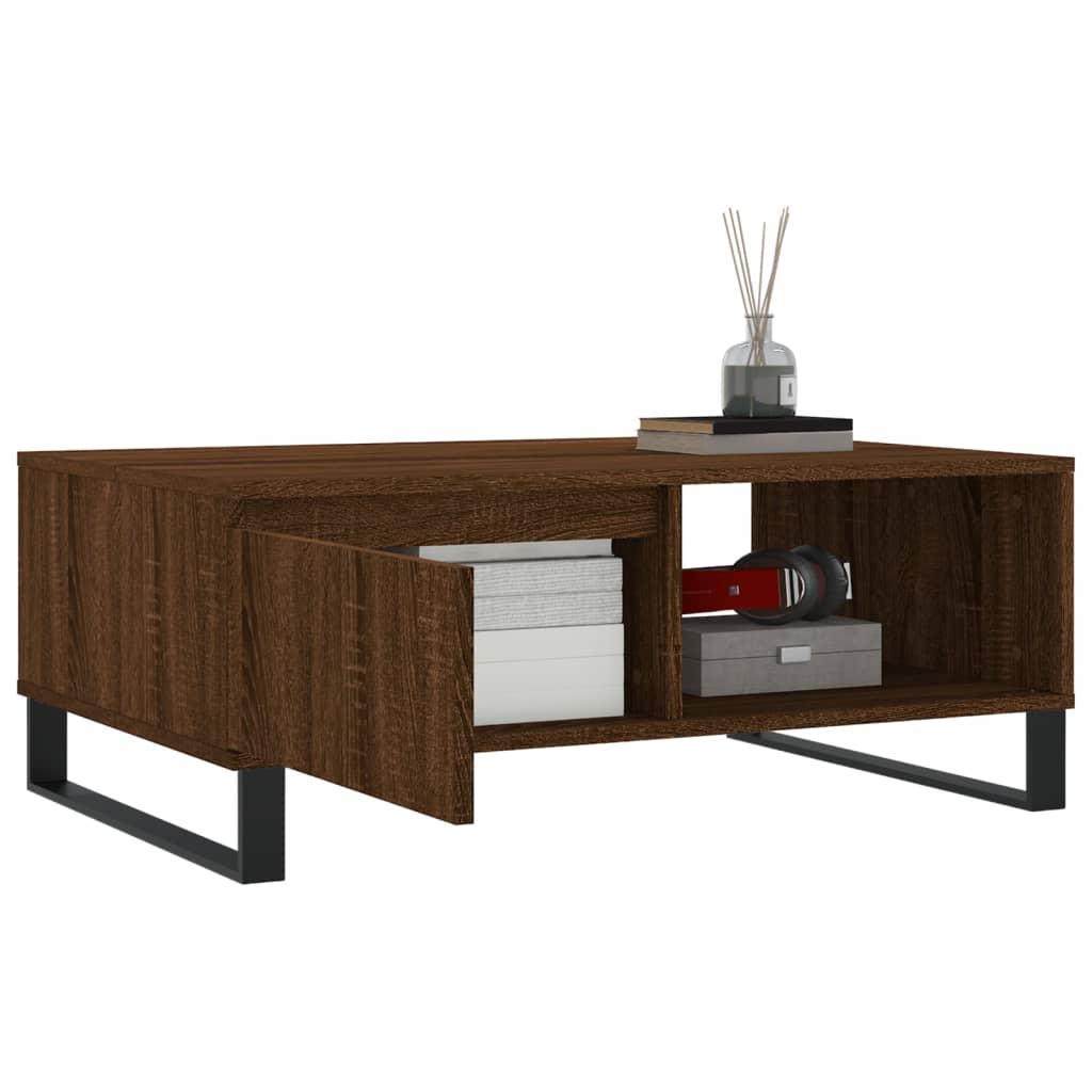 Table basse chêne marron 90x60x35 cm bois d’ingénierie - Tables basses