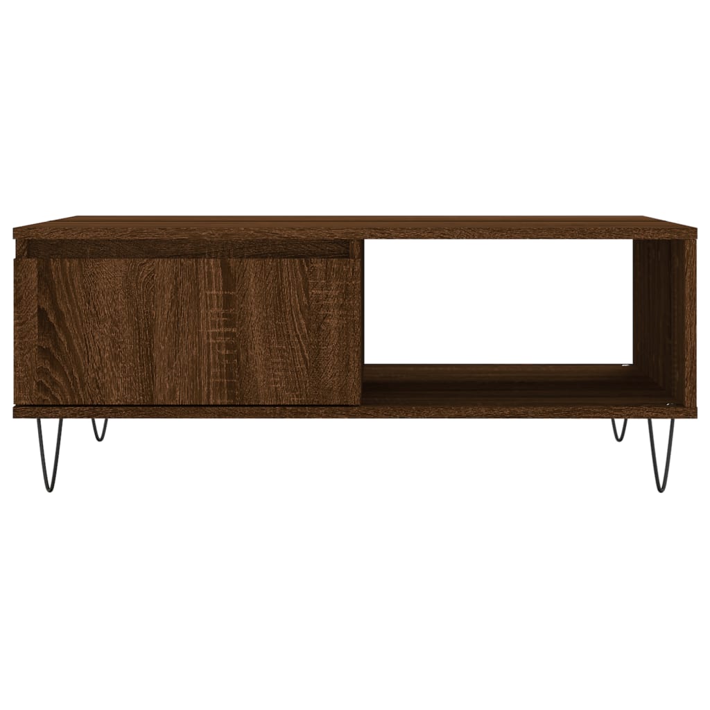 Table basse chêne marron 90x60x35 cm bois d’ingénierie - Tables basses