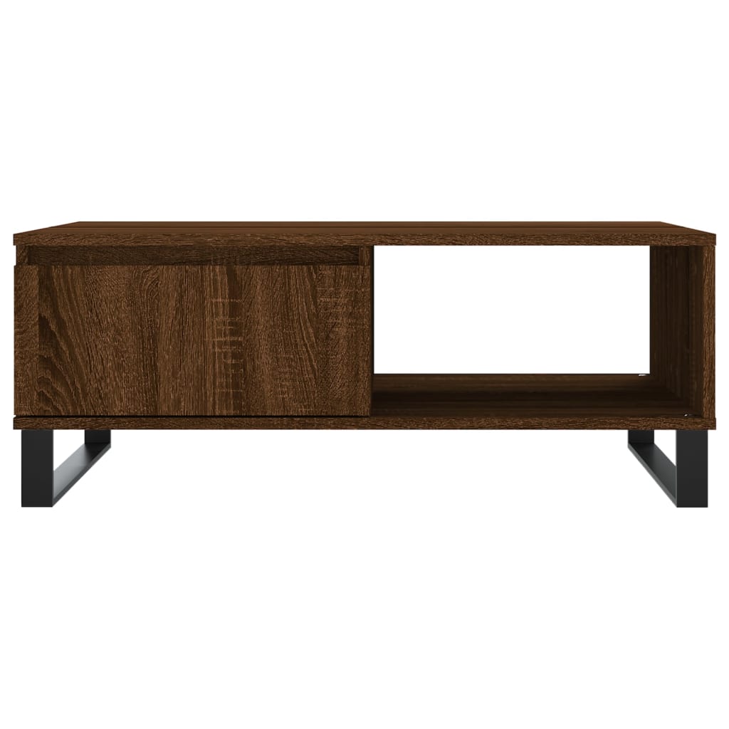 Table basse chêne marron 90x60x35 cm bois d’ingénierie - Tables basses