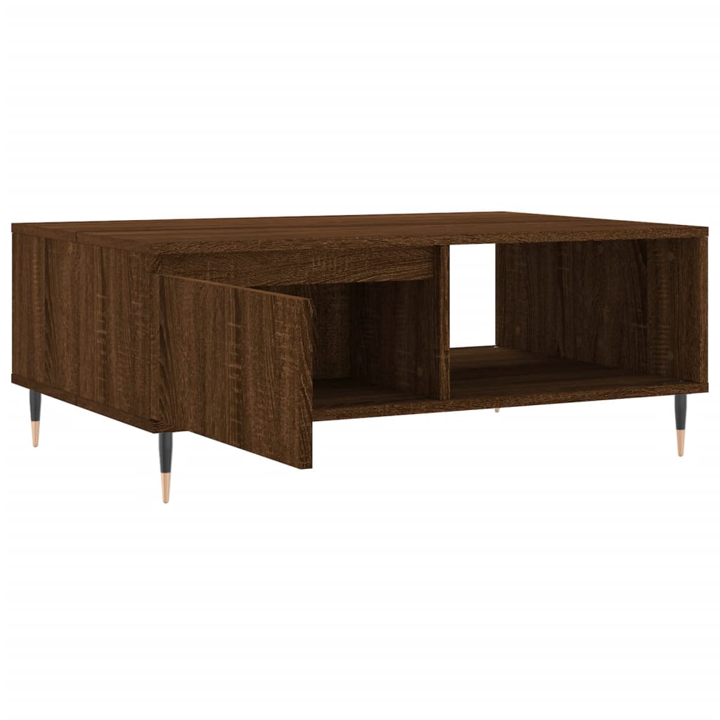 Table basse chêne marron 90x60x35 cm bois d’ingénierie - Tables basses