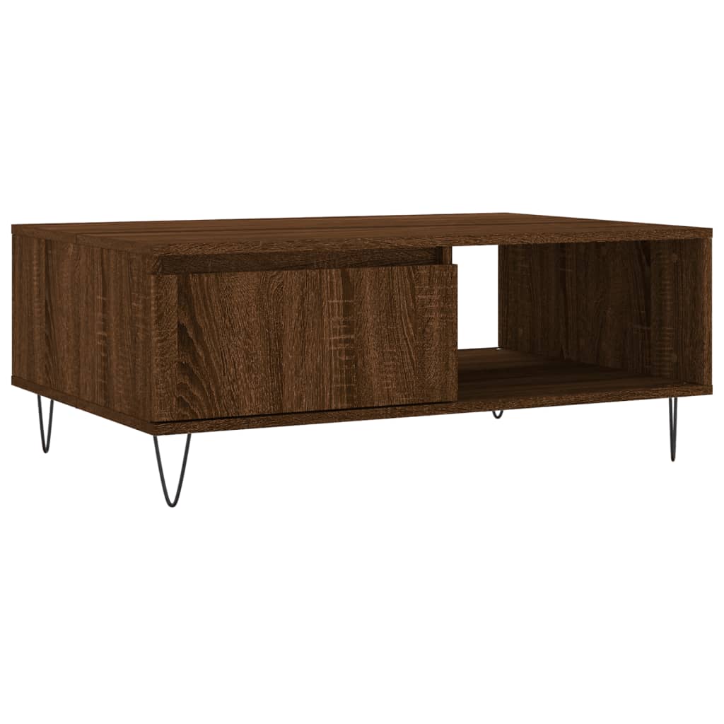 Table basse chêne marron 90x60x35 cm bois d’ingénierie - Tables basses