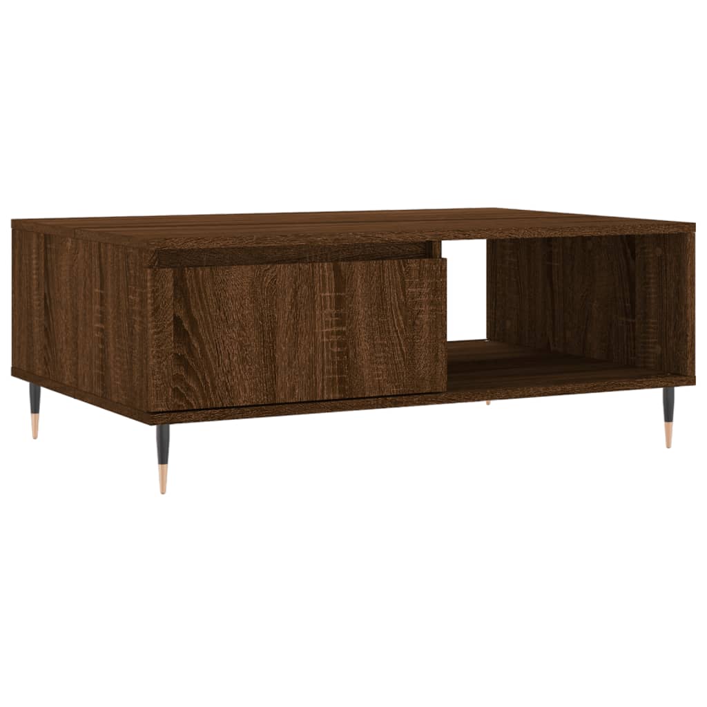 Table basse chêne marron 90x60x35 cm bois d’ingénierie - Tables basses