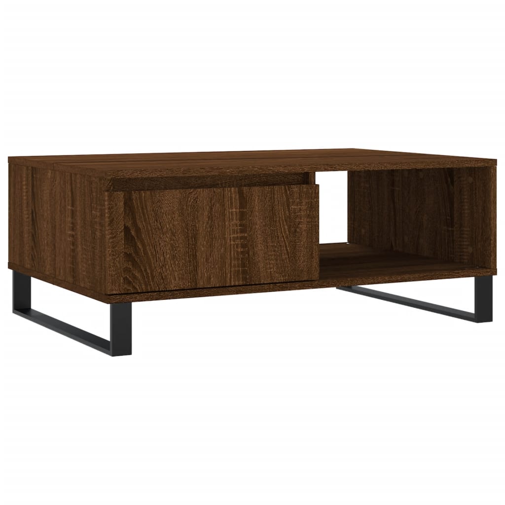 Table basse chêne marron 90x60x35 cm bois d’ingénierie - Tables basses