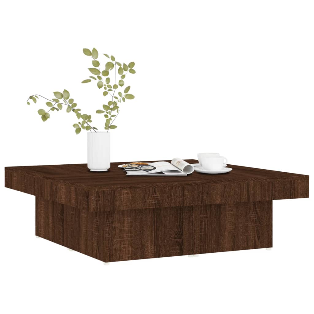 Table basse Chêne marron 90x90x28 cm Bois d’ingénierie - Tables basses