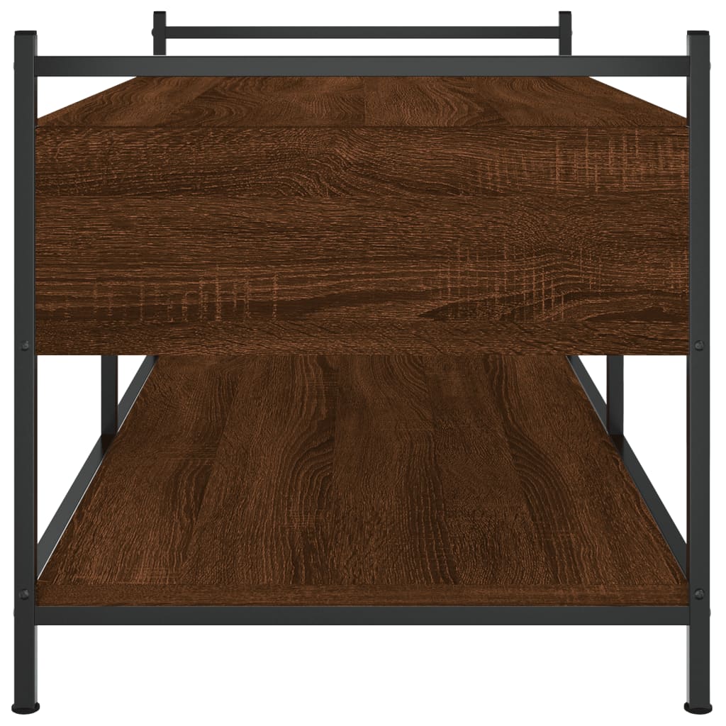 Table basse chêne marron 99x50x50 cm bois d’ingénierie - Tables basses