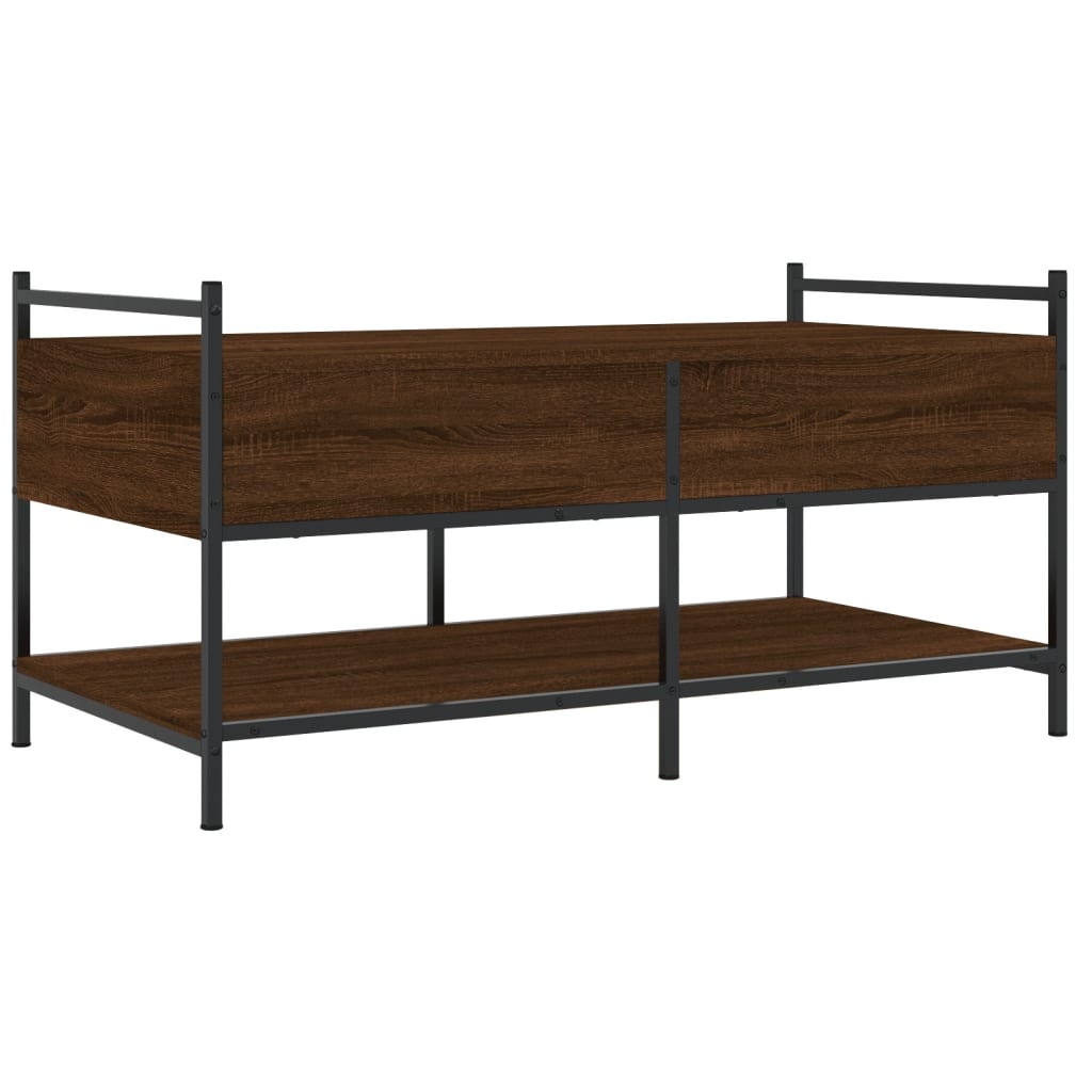 Table basse chêne marron 99x50x50 cm bois d’ingénierie - Tables basses