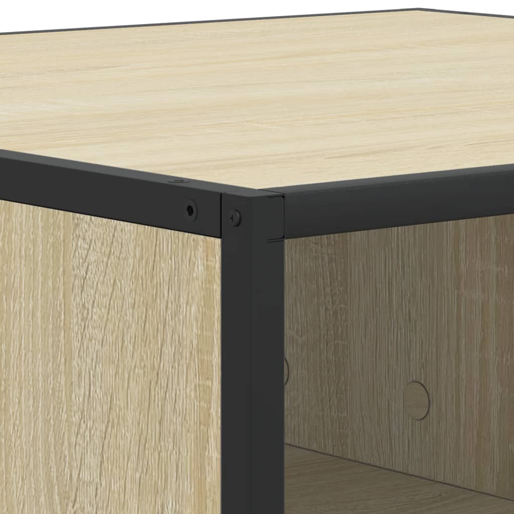 Table basse chêne sonoma 100x100x30 cm bois d’ingénierie/métal - Tables basses