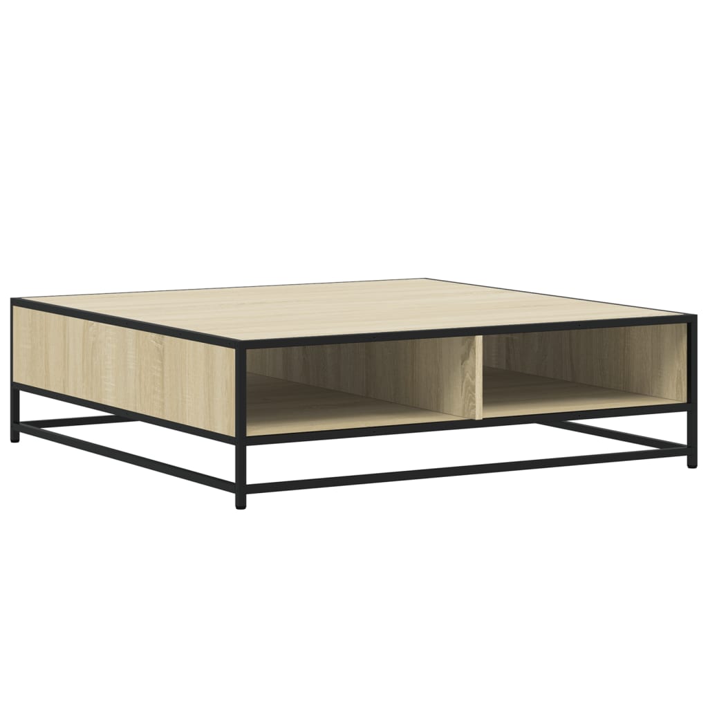 Table basse chêne sonoma 100x100x30 cm bois d’ingénierie/métal - Tables basses