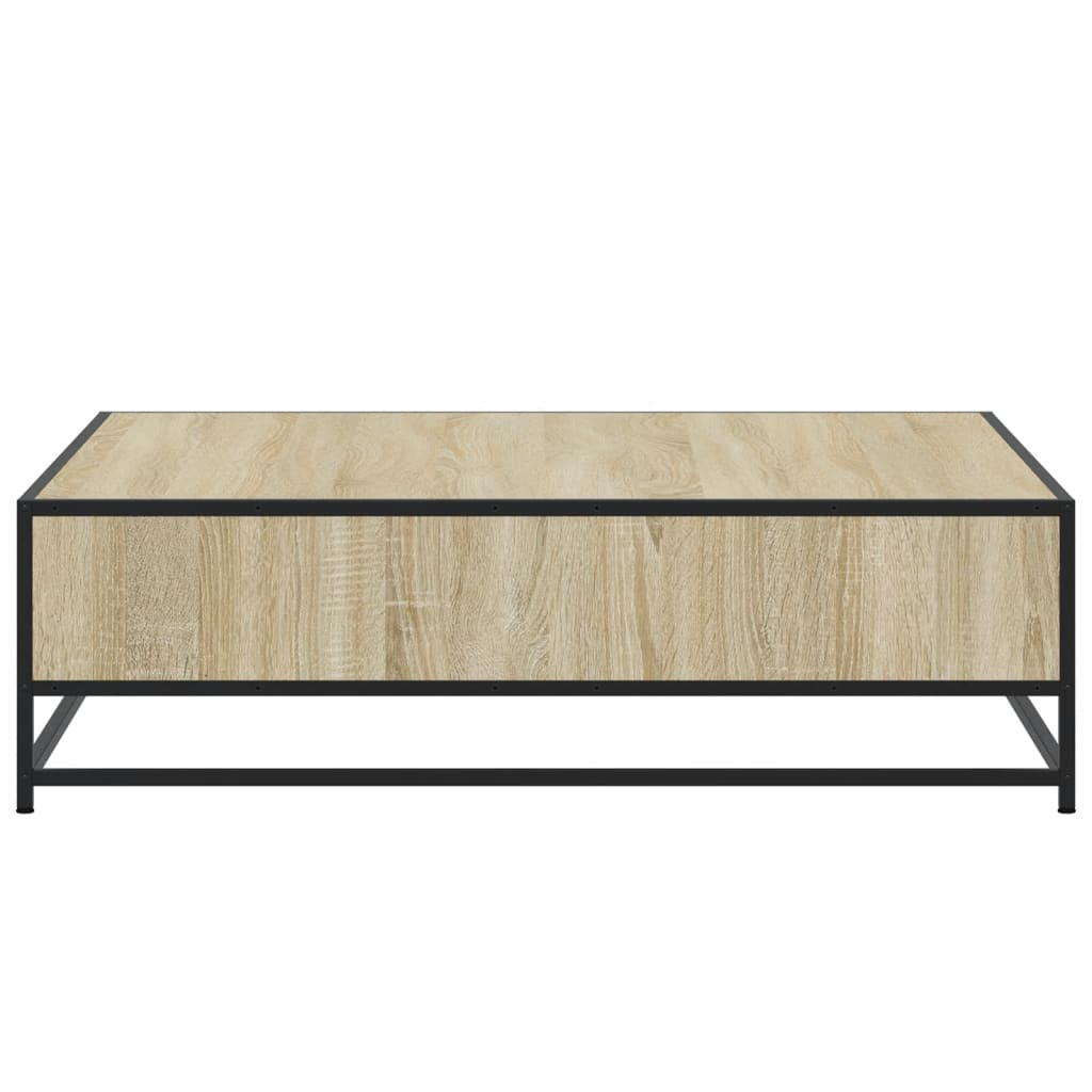 Table basse chêne sonoma 100x100x30 cm bois d’ingénierie/métal - Tables basses
