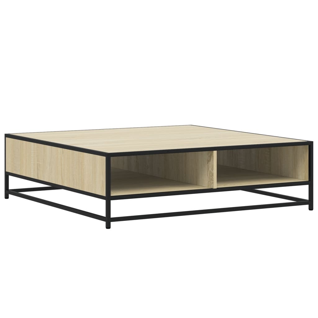 Table basse chêne sonoma 100x100x30 cm bois d’ingénierie/métal - Tables basses