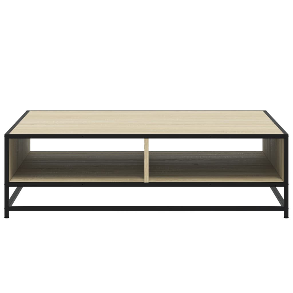 Table basse chêne sonoma 100x100x30 cm bois d’ingénierie/métal - Tables basses