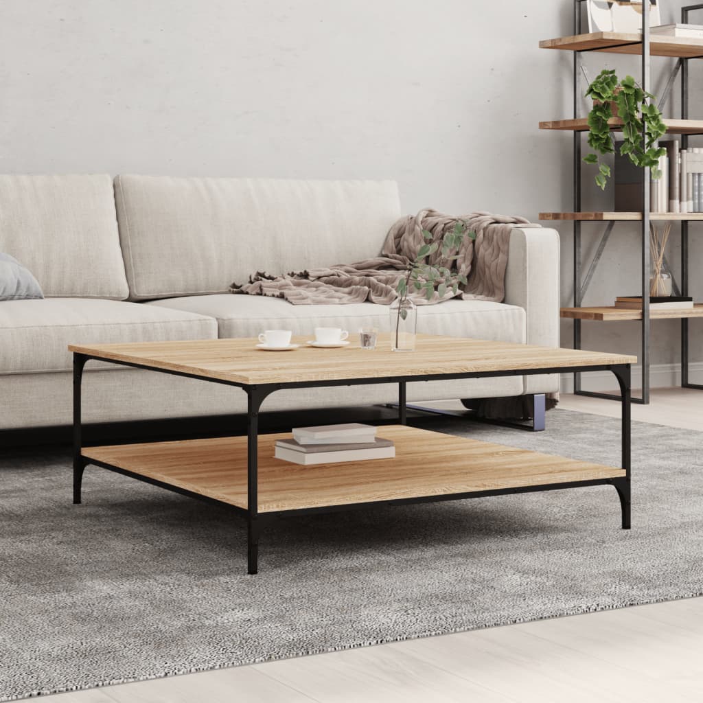 Table basse chêne sonoma 100x100x40 cm bois d’ingénierie - Tables basses