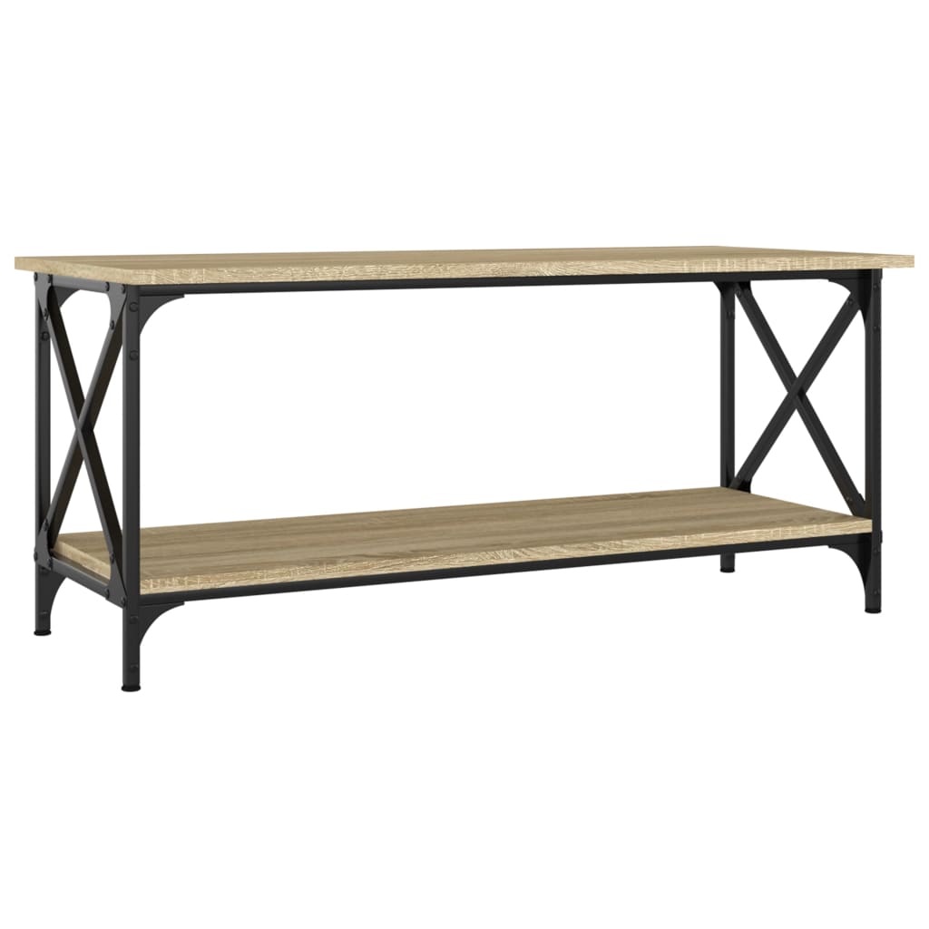Table basse Chêne sonoma 100x45x45 cm Bois d’ingénierie et fer - Tables basses