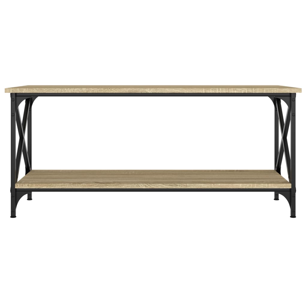 Table basse Chêne sonoma 100x45x45 cm Bois d’ingénierie et fer - Tables basses