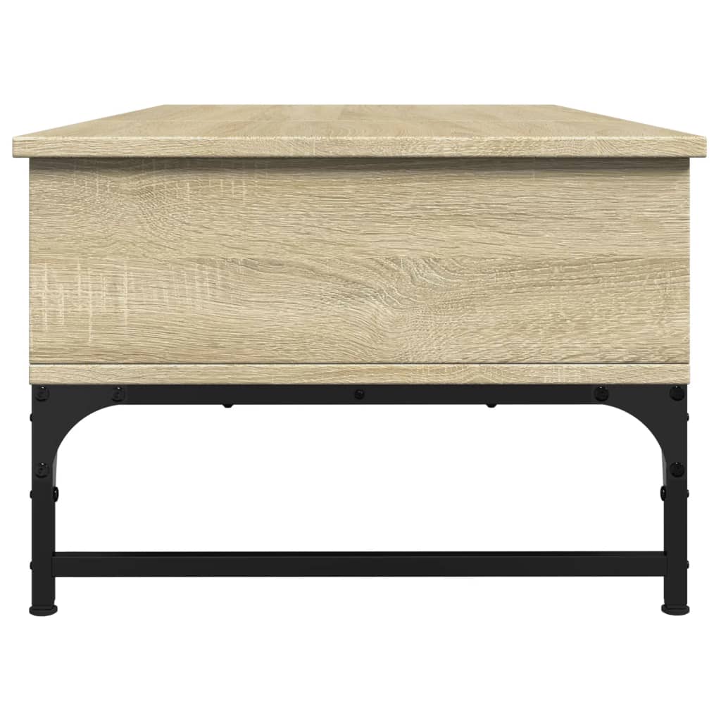 Table basse chêne sonoma 100x50x35cm bois d’ingénierie et métal - Tables basses