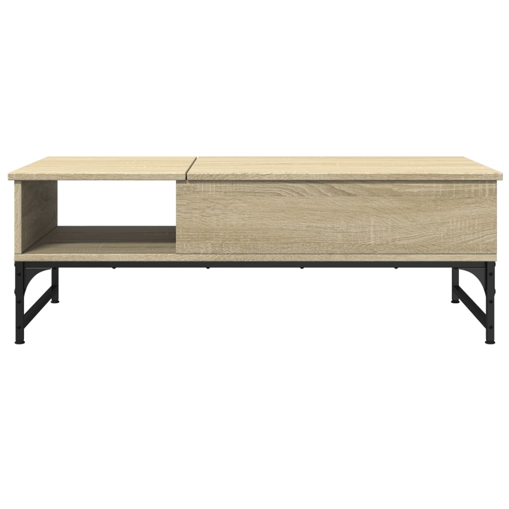 Table basse chêne sonoma 100x50x35cm bois d’ingénierie et métal - Tables basses