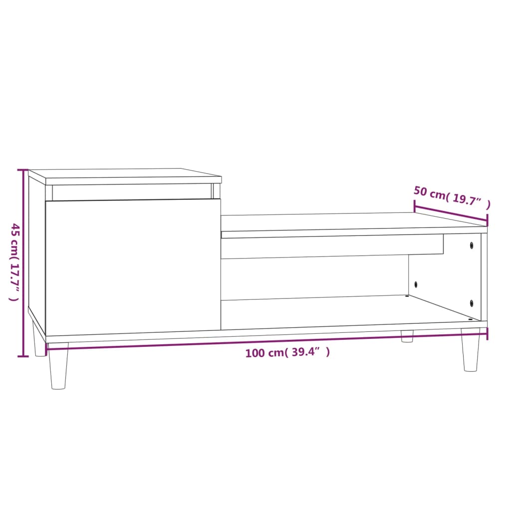 Table basse Chêne sonoma 100x50x45 cm Bois d’ingénierie - Tables basses