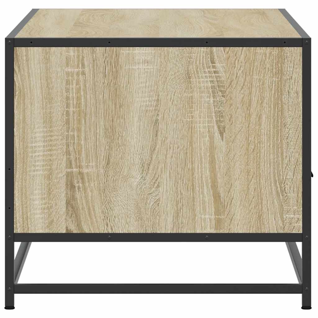Table basse chêne sonoma 100x50x45cm bois d’ingénierie et métal - Tables basses