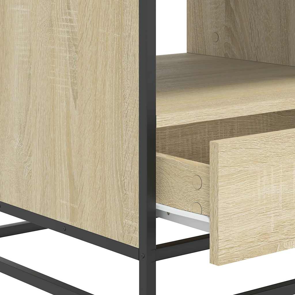 Table basse chêne sonoma 100x50x45cm bois d’ingénierie et métal - Tables basses