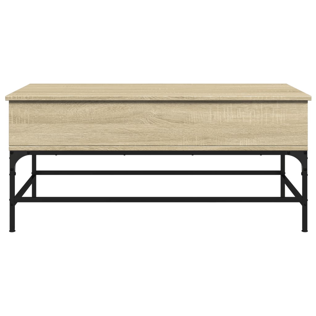 Table basse chêne sonoma 100x50x45cm bois d’ingénierie et métal - Tables basses