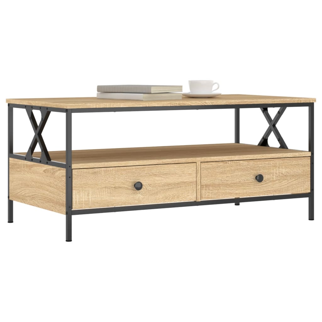 Table basse chêne sonoma 100x51x45 cm bois d’ingénierie - Tables basses