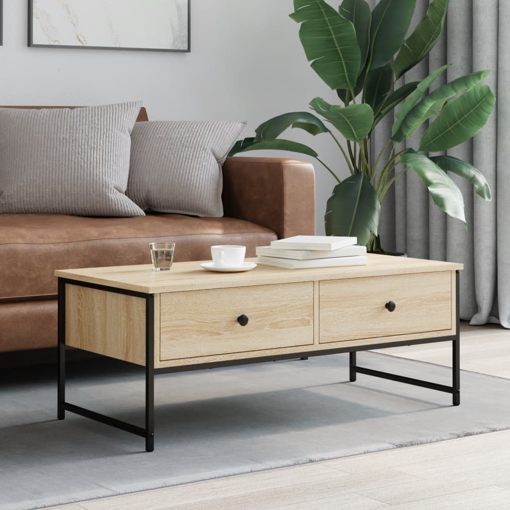 Table basse chêne sonoma 101x49x39,5 cm bois d’ingénierie - Tables basses